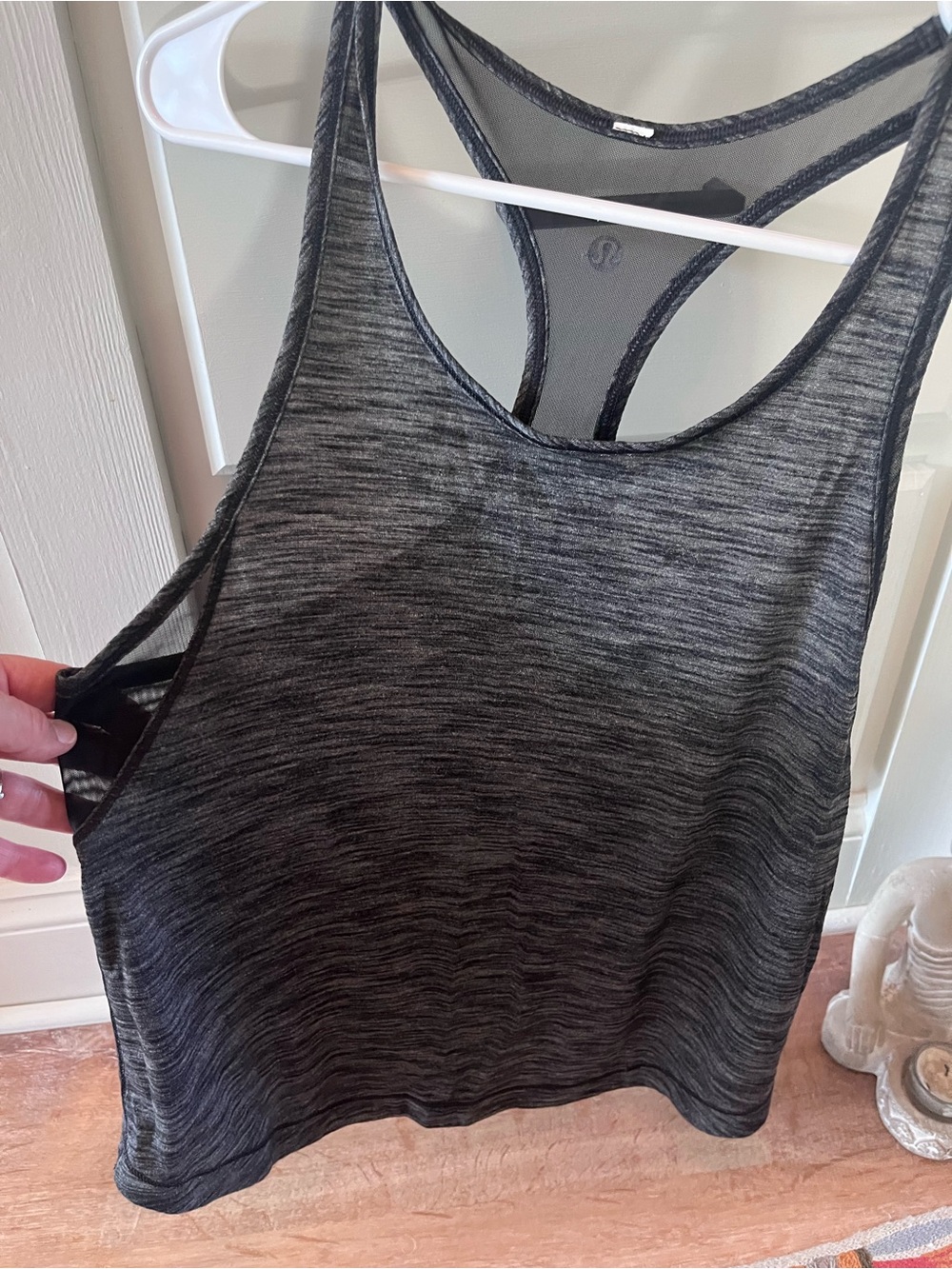 lululemon athletica Black Heather Racerback Muscle Tank